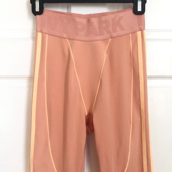 IVY PARK High-Waisted Leggings With Mesh Panels Pink Light Small Adidas Logo - Picture 5 of 11